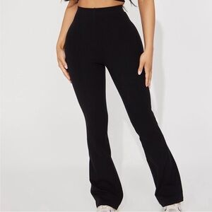 Fashion Nova Petite Adriana Black Flare Pants Size XS Versatile Stretchy Comfy